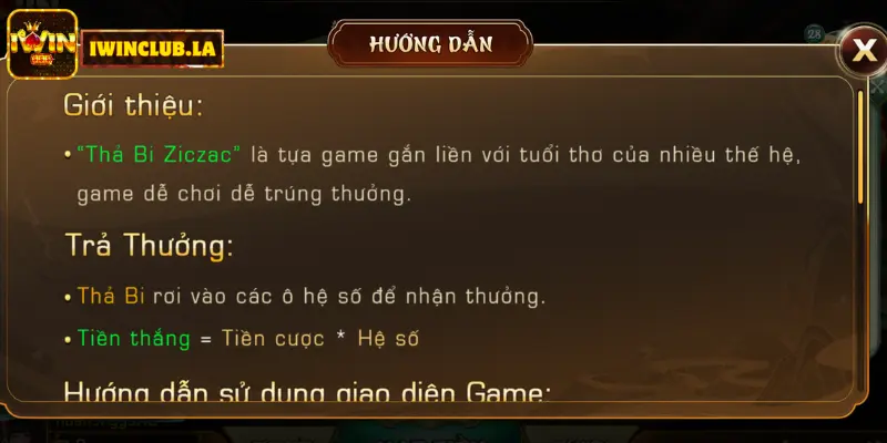 Thả bi zic zac IWIN CLUB